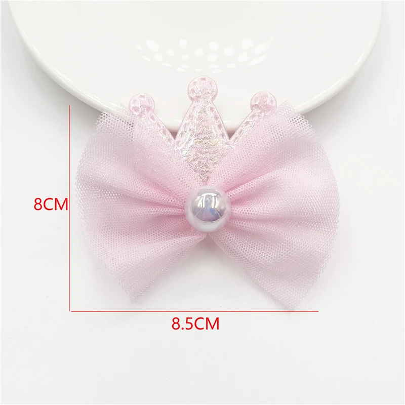 7 pz 8.5x8CM fiore Bowknot imbottito Applique per fai da te bambino Clip di capelli cappello artigianato patch Decor ornamento accessori di