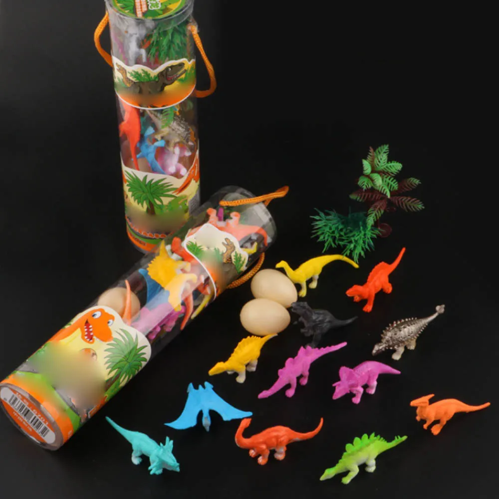 16pcs/Lot  Simulation Dinosaur Animal Model Mini Plastic Doll Dinosaur Set Home Decor Accessories Doll Kids Gift Toys