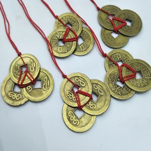 Moedas de Feng Shui para Riqueza e Sucesso, Imperador Oriental Qing, Pingente de Dinheiro, Antiguidades, Sorte, Chinesas, Presentes de Felizes, 2 conjuntos, 3 peças 6 principais vendas colar de moeda china - №5