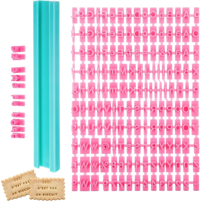 Alphabet Number Biscuit Press Stamp Embossing Stencils Sugar Paste Fondant Mould Biscuits Baking Molds Cake Decor DIY Tools