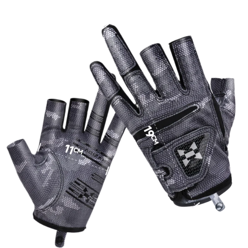 Lure Fishing Gloves PunctureProof Waterproof BaitResistant Fingerless Gloves Three Finger Exposed Fishing Gloves Fishing Tackle