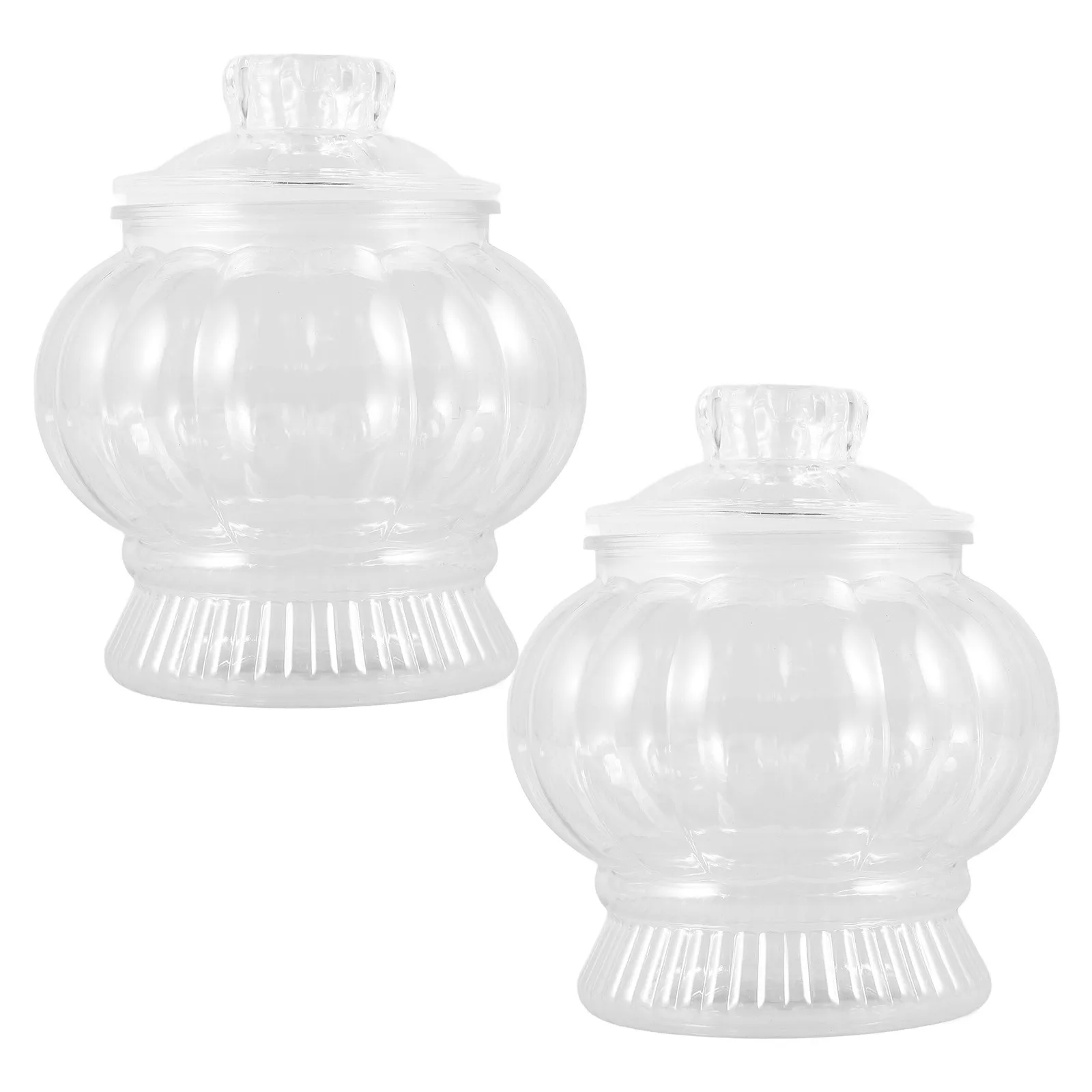 

2 Pcs Cookie Containers with Lids Airtight Snack Candy Table Transparent Jar for