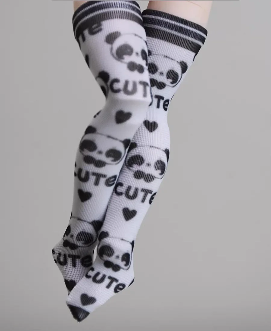 【15 days shipping】1/8 Scale Female Thigh Socks Lace High Elasticity Long Leggings Cute Printed Socks Clothes Accessories Model - view 2