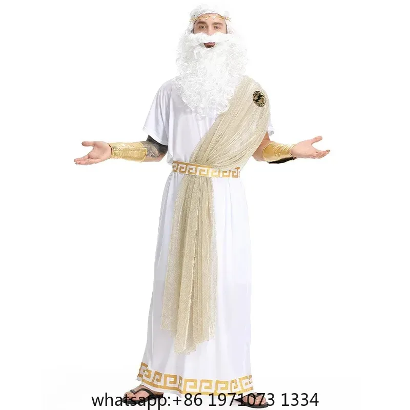 2025 New Arrial Adult Greek God Halloween Purim Cosplay Men's Plus Size Zeus Costume