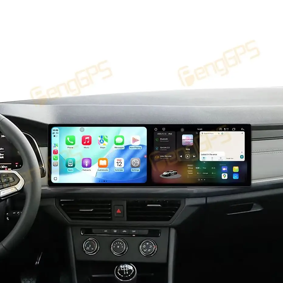 

Автомобильный радиоприемник Carplay с двойным экраном 10,1 дюйма для Volkswagen Bora 2023-2025 Android 15, мультимедийный плеер, GPS-навигация, авто DSP, стерео