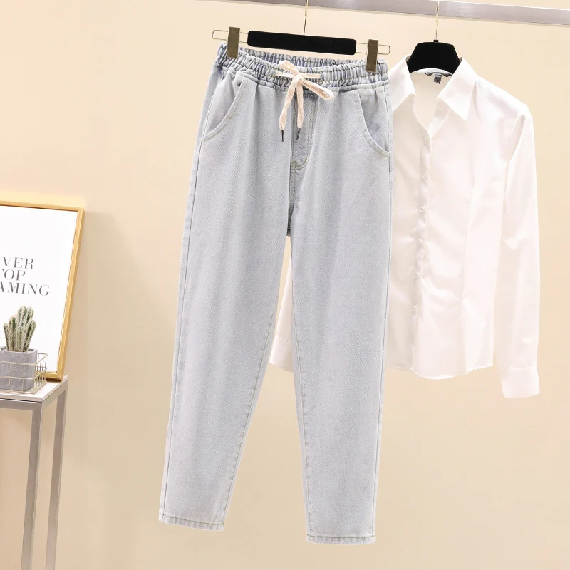 

Loose Straight Leg Men's Jeans Korean Style Fashionable Casual Nine Point Pants Autumn New Arrival Basic Urban Fit Cuffed