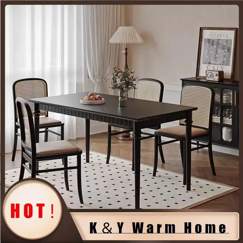 

Extending European Dining Table Black Designer Kitchen Service Restaurant Table Reception Poker Mesas De Comedor Home Furniture
