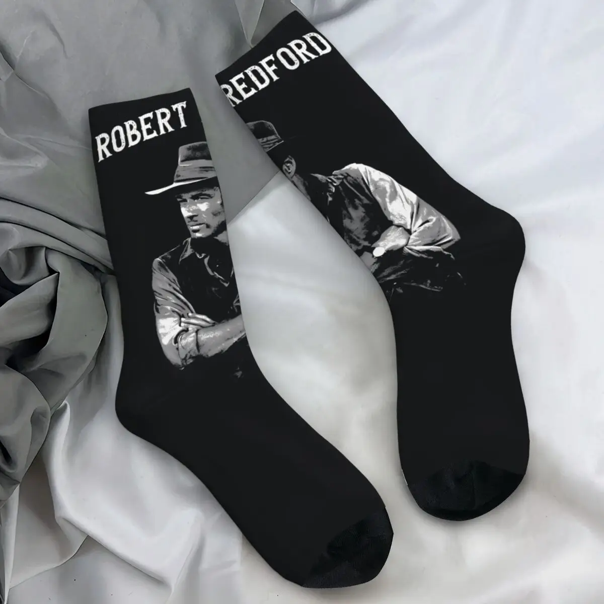 

Мужские носки RIP Robert Redford 1936-2025, чулки, зимние забавные мягкие носки, нескользящие носки для скалолазания с принтом