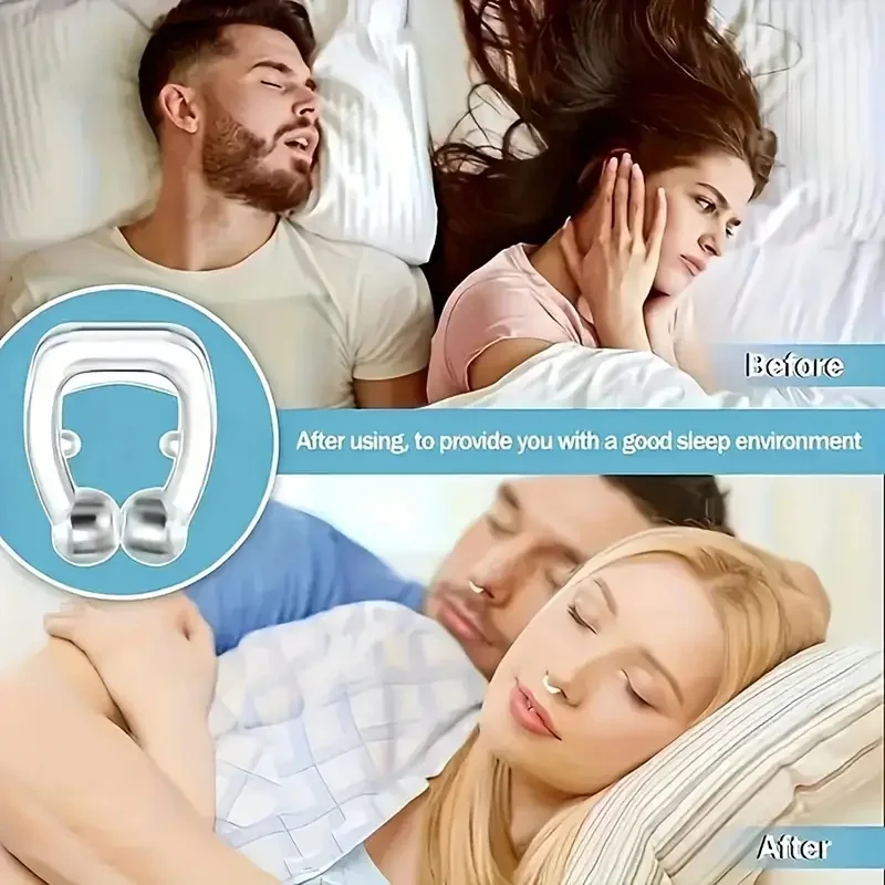 6-Pack Magnetic Anti-Snore Nose Clips: Clear PVC for Comfortable Snoring Relief & Quieter Sleep, Effective Solution