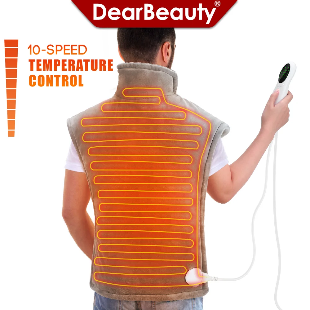 Electric Heating Pad Wrap Vest for Neck and Shoulders Winter Body Warmer Whole Back Pain Relief Fatigue Neck Massager Brace