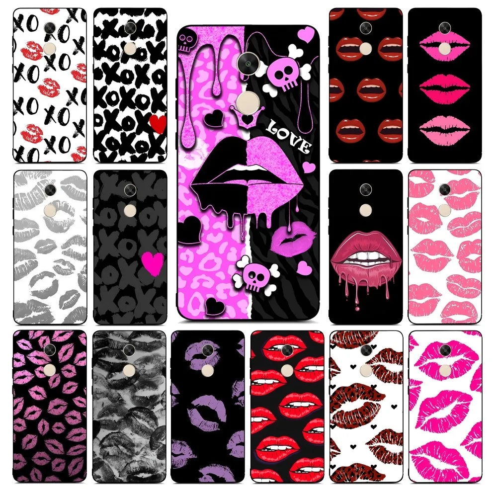 Gothic Style Lip Phone Case For Redmi Note 4 X 5 A 6 7 8 Pro T 9 Pro 9S 10 Pro 11 Pro 11S 11Epro PocoM3pro