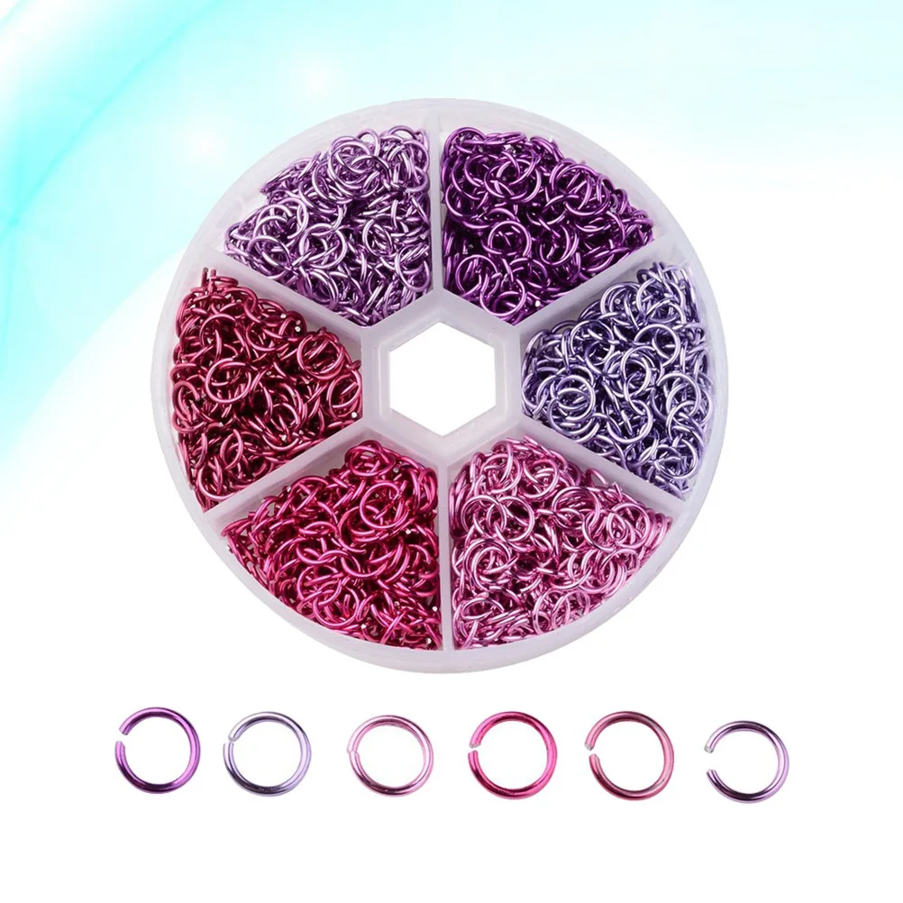 

1080Pcs Aluminum Jump Rings 6Mm Open Split Rings Rustproof Connectors for DIY Jewelry Making Craft Accessories Handicraft