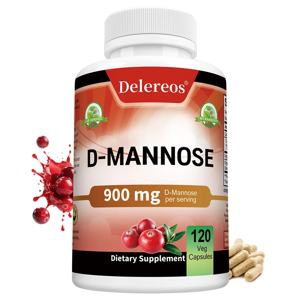 D-Mannose Capsules with Cranberry, Supports Urinary Tract & Bladder Wellness, Natural Cleansing & Detox, Vegetarian Friendly
