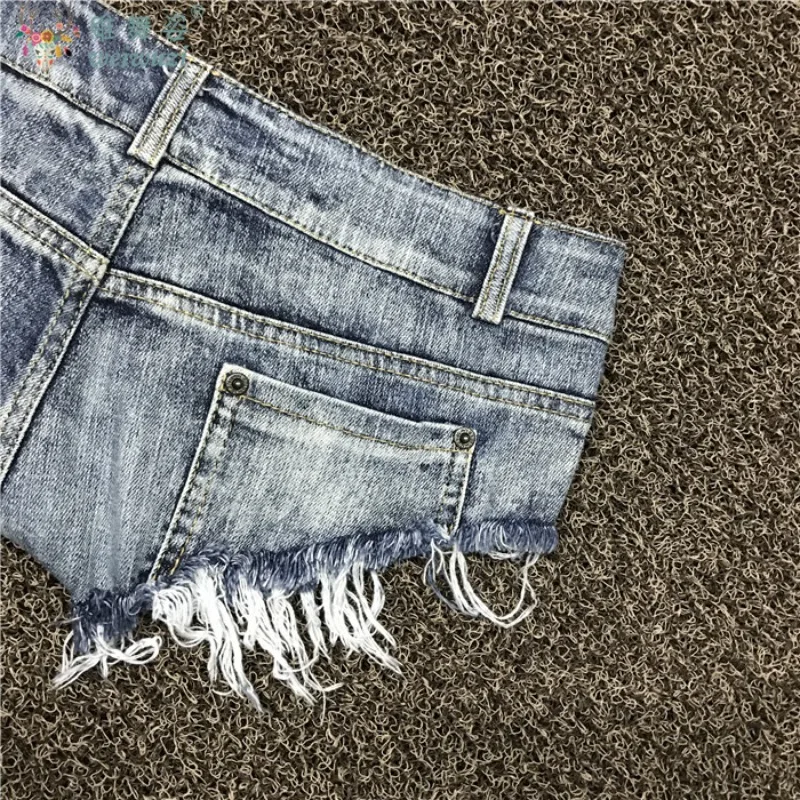 Sexy Women Rivet Denim Ultra Shorts Low Rise Denim Open Crotch Shorts Jeans Nightclub Pole Dance DS Mini Shorts Flirting Uniform - Image 5