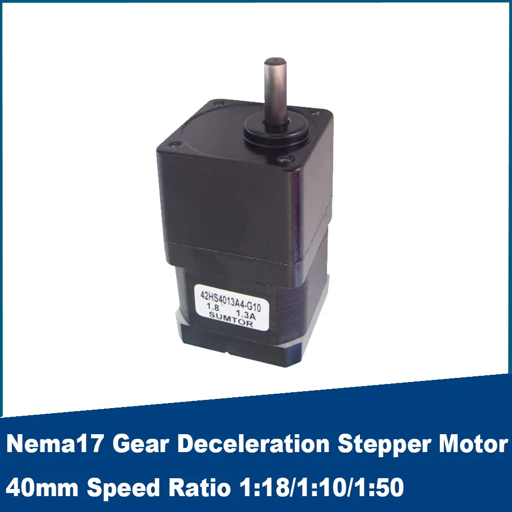 Nema17 Gear Deceleration Stepper Motor 40mm Speed Ratio 1:18/1:10/1:50 Stepper Motor With Gearbox 3D Printer Motor