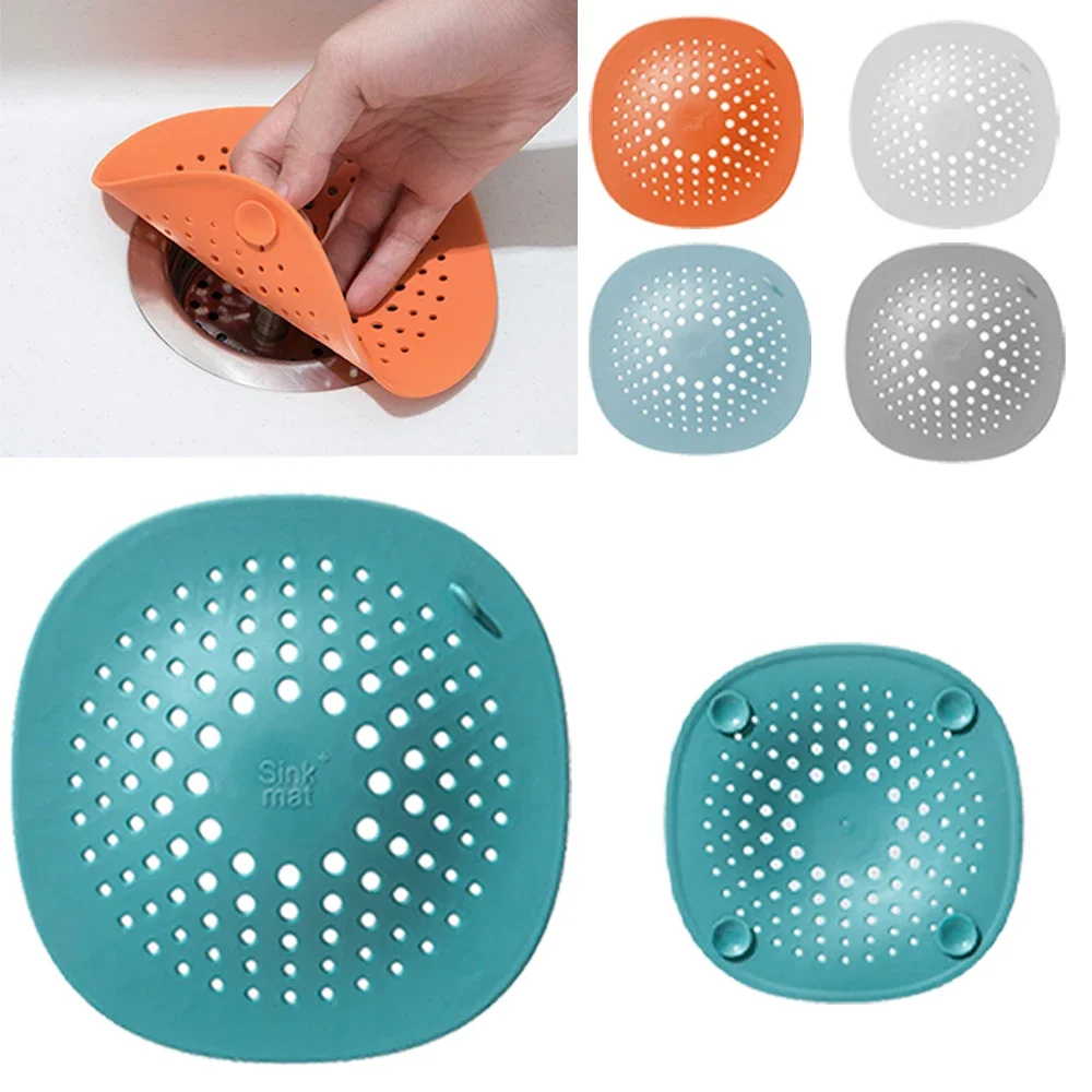 Multi-Purpose Sink Strainer, Anti-Clogging Drain Cover with Odor-Proof Design for Kitchen & Bathroom Durable Plastic Mesh Filter