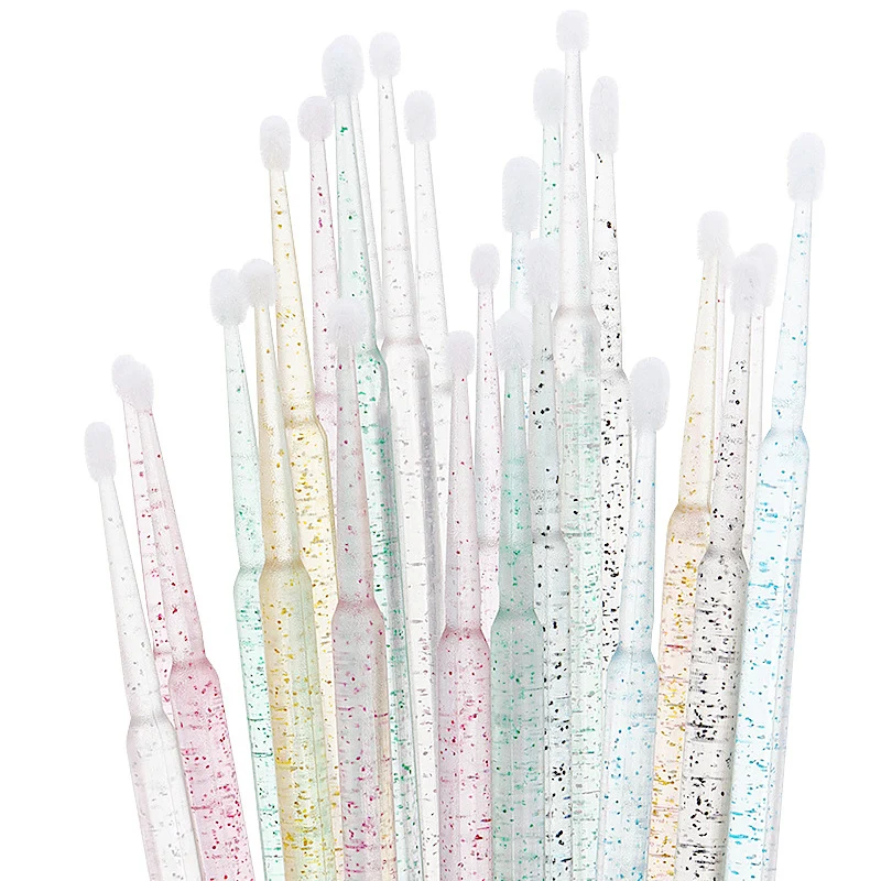 100pcs/Pack Crystal Rod Micro Brushes Disposable Microbrush Applicators Eyelash Extensions Eyelash Glue Cleaning Brush