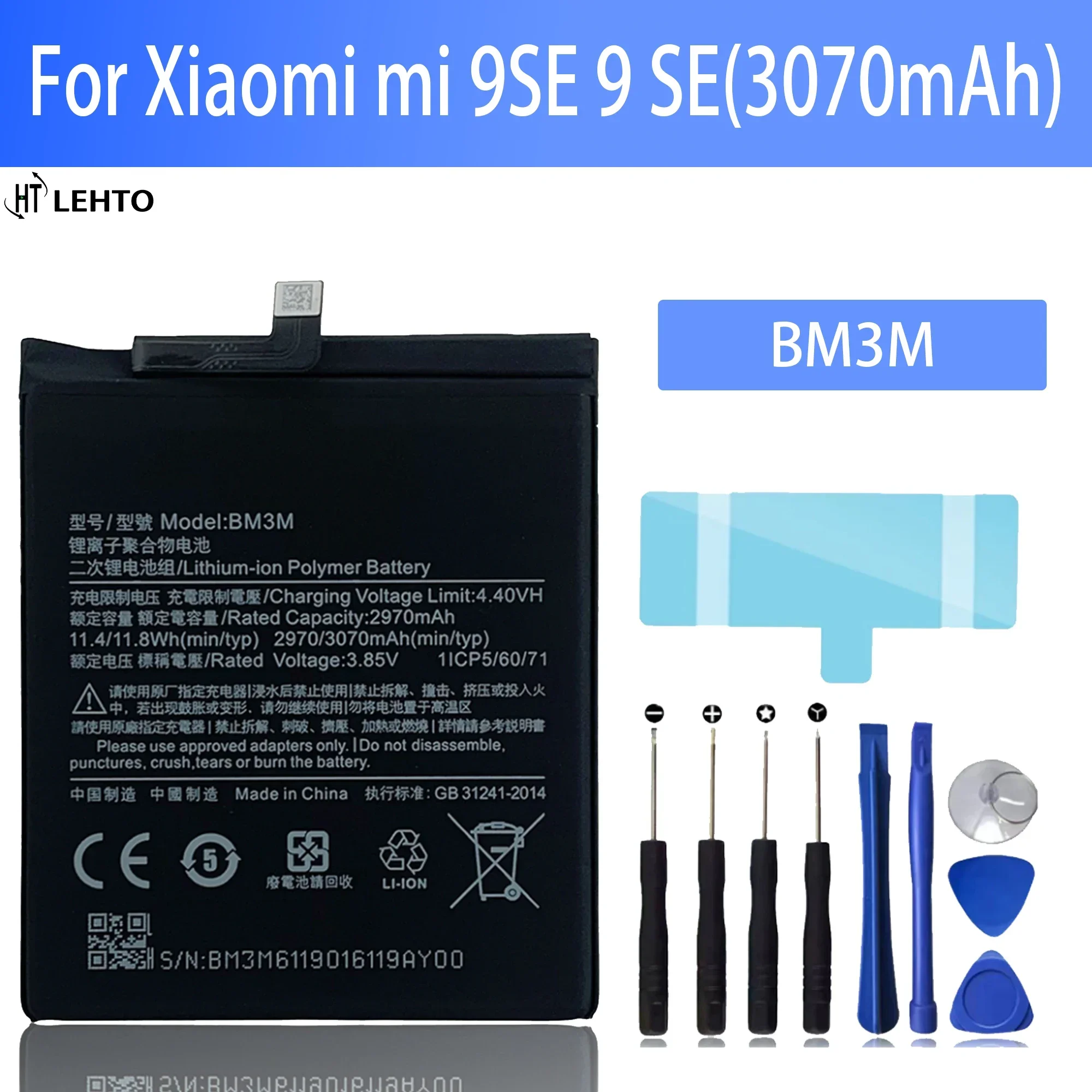 100% high capacity Replacement Battery For Xiaomi Mi 9 SE Mi9 SE BM3M 3070mAh Genuine Phone Battery In Stock