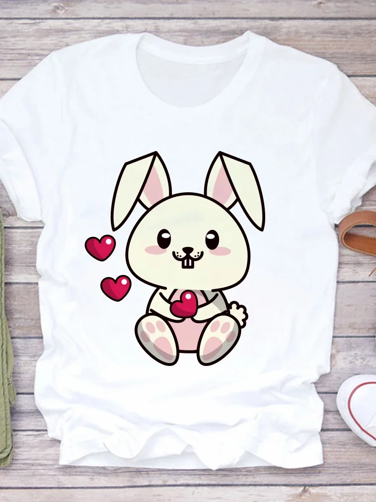 Ladies T Shirt Casual Short Sleeve Tshirt O-neck Loose Summer White Tee Top Animal Print Camisetas De Mujer Customizable Clothes image 5