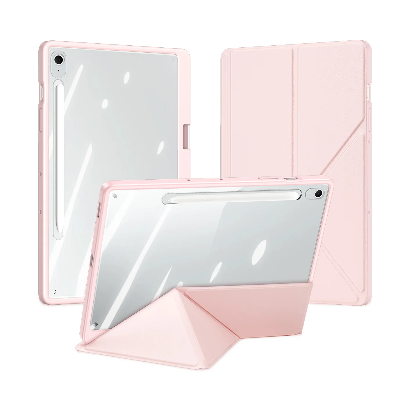 DUX DUCIS Clear Case voor Samsung Tab S10 FE Plus/S9 Ultra/S6 Lite, afneembare hoes met kliksluiting, S-penhouder, Auto Wake/Sleep