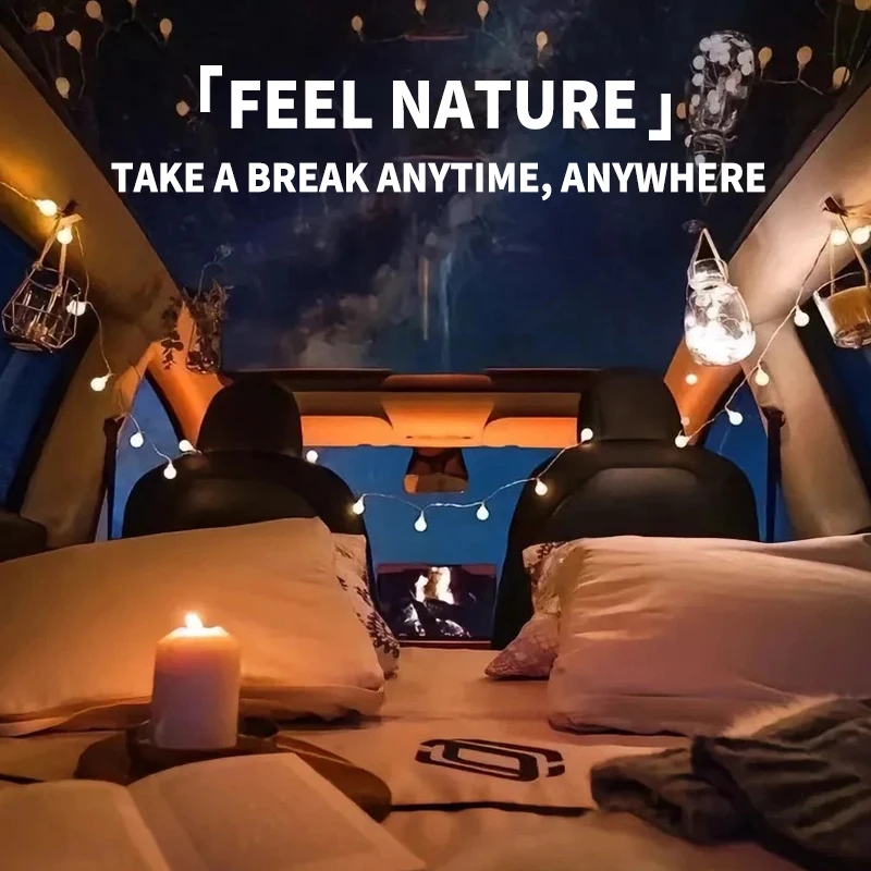 Foldable Memory Foam Car Mattress for Tesla Model Y Juniper 2025-2026,Portable Camping & Road Trip Sleeping Pad with Travel