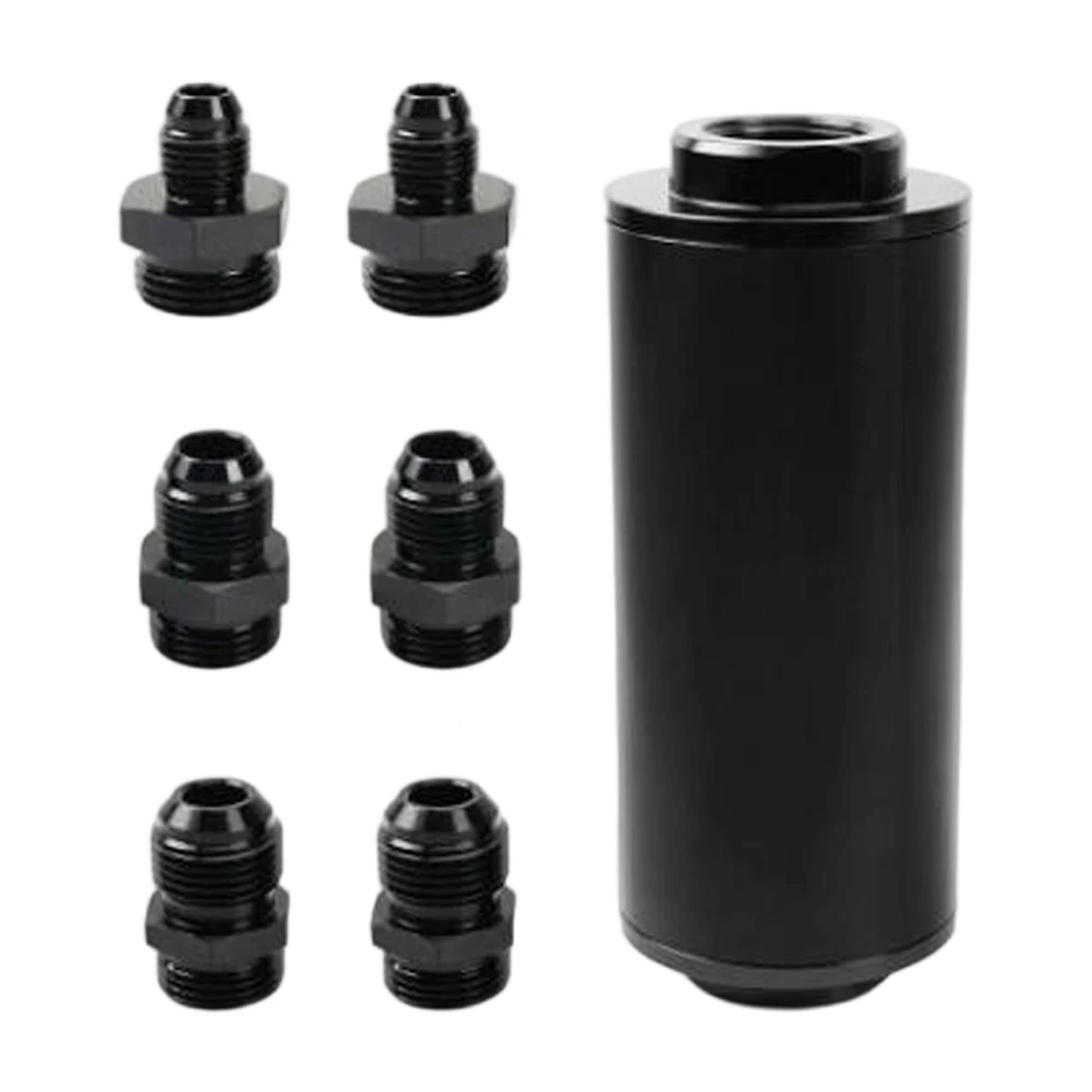 AN8 Fuel Adapter Black High Flow Fuel Filter High Strength Material Automotive Fuel System Performance Upgrade Part