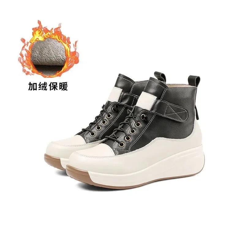 2024 Autumn New Women\'s Boots Soft-soled Anlkle Boots Winter Casual Lightweight Thick-soled Boots Woman Fluch Retro Short Boot