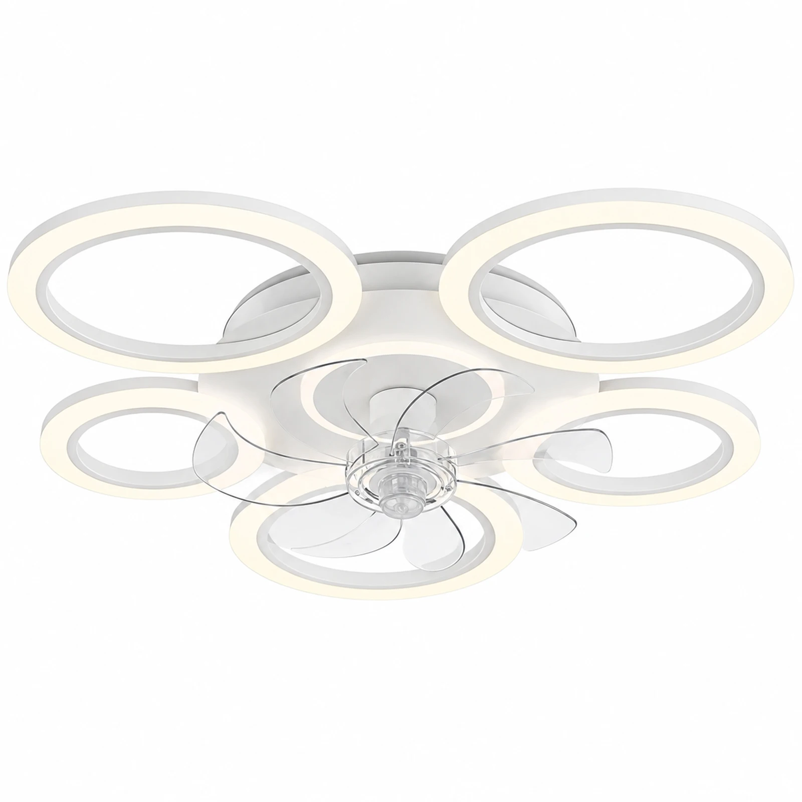 Große LED-Deckenventilator-Lampe Ringförmige Acryl-Beleuchtung mit Elektroventilator für Ausstellungshalle Lobby Hochwertige Dekoration Deckenventilator mit Licht