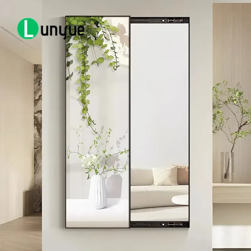 Creative Push Pull Full Body Mirror Hidden Decorative Painting for Living Room Corridor Entrance Wall Art Space Saving Modern