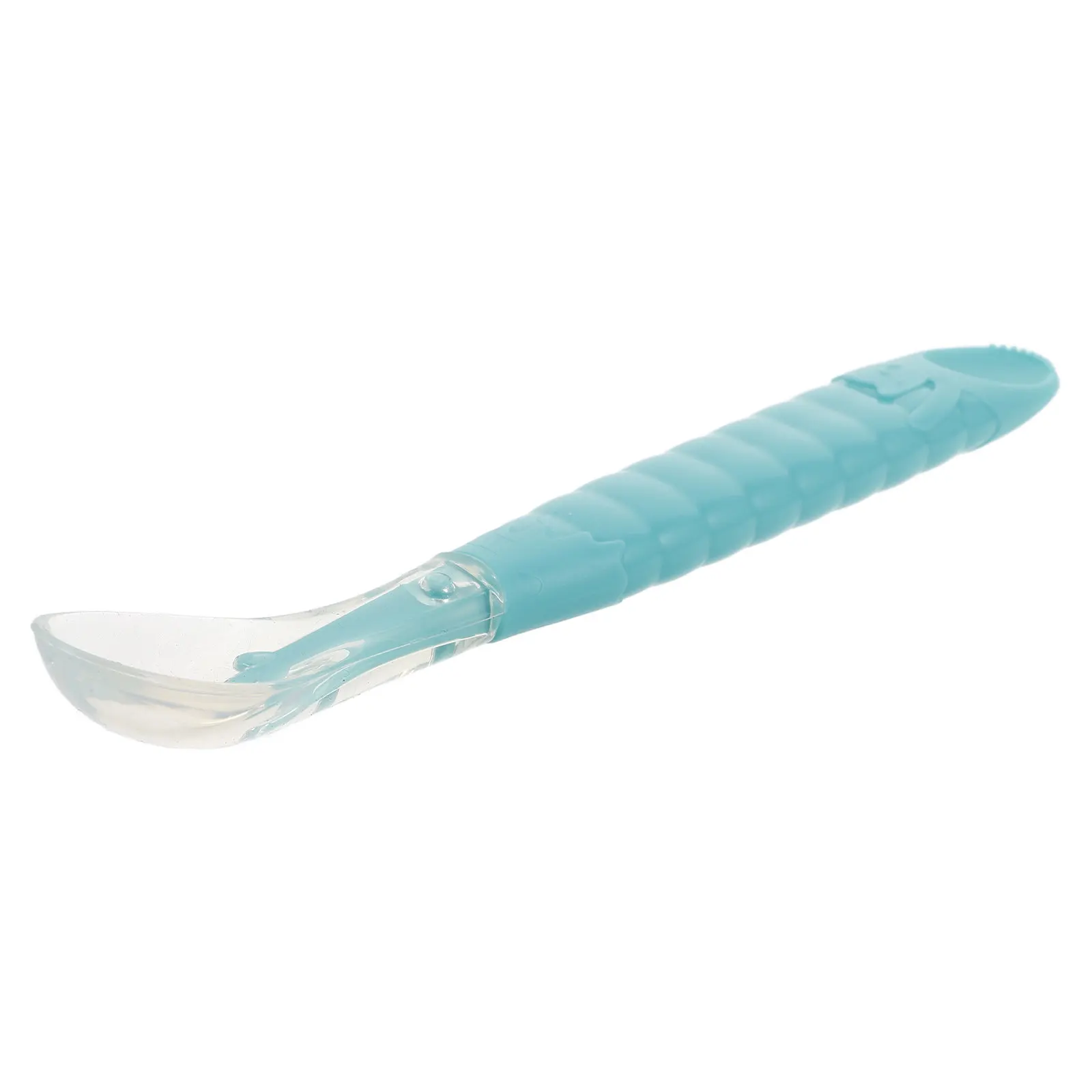 

Double Head Silicone Baby Feeding Spoon Soft Tip Blue Fruit Scraping Spoon Infant Training Feeding Tool Gentle Gum-Friendly Baby