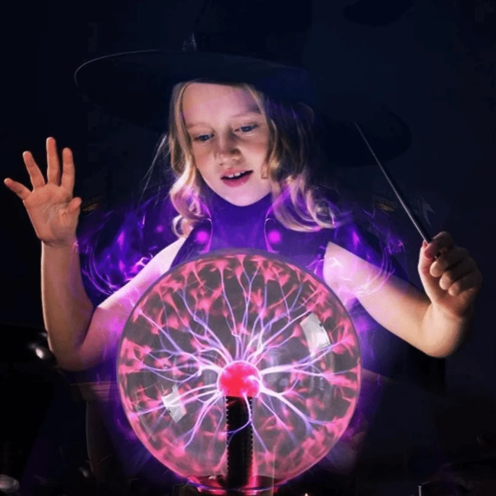 Creative Touch Magic Plasma Ball Lamp Sensitive Sound Control LED Night Light Atmosphere 5/6/8in Sound-Controlled Plasma
