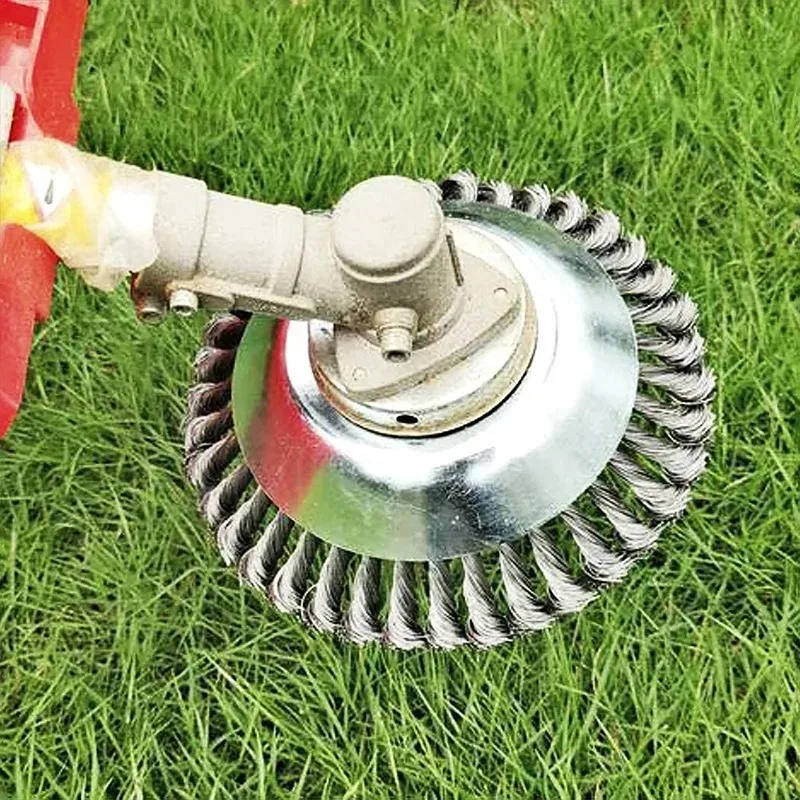 6 inch Steel Wire Wheel Brush Disc Weed Brush,Upgrade Head,Garden Lawn Mower Universal Grass Trimmer Head Cutter Tool.