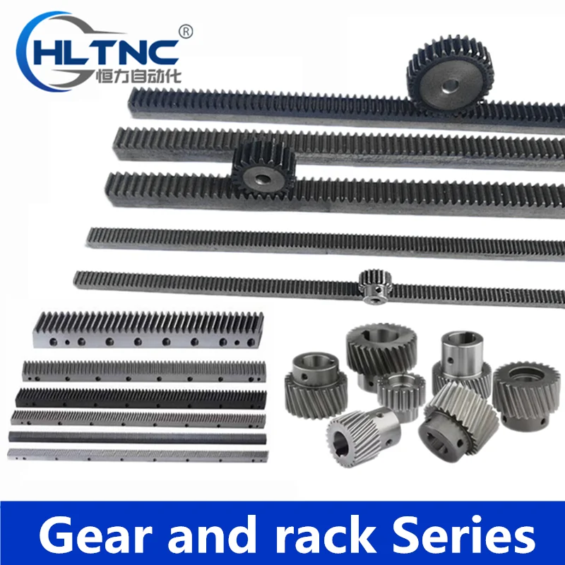 HLTNC Straight / Helical Tooth Gear Rack With Mounting Holes 1M/1.25M/1.5M/2M/2.5M/3M /4M/5M/6M/8M Length Customization for Cnc