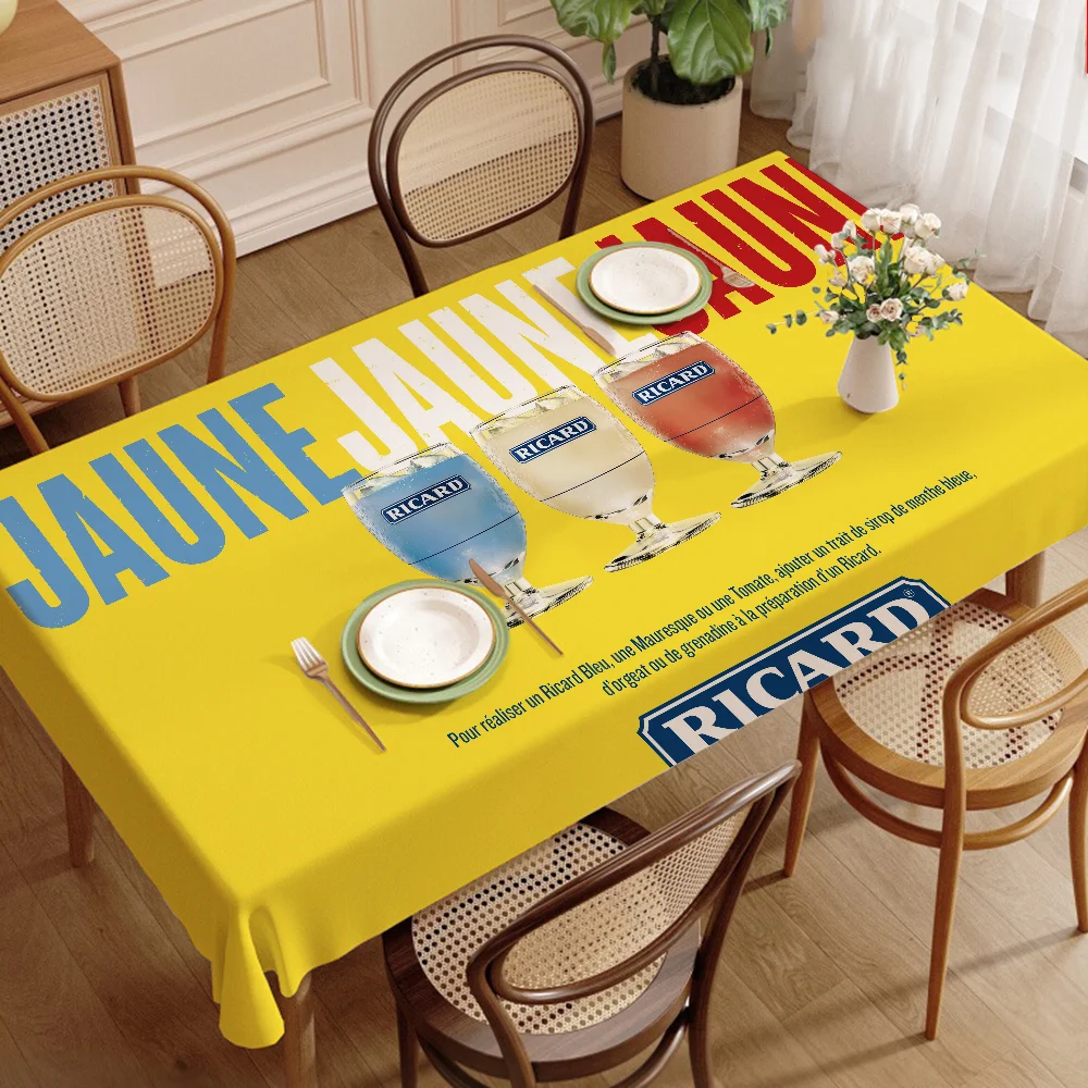 Ricard Table Stain Resistant Decorative Washable Polyester Tablecloths For Dining Table Parties And Wedding