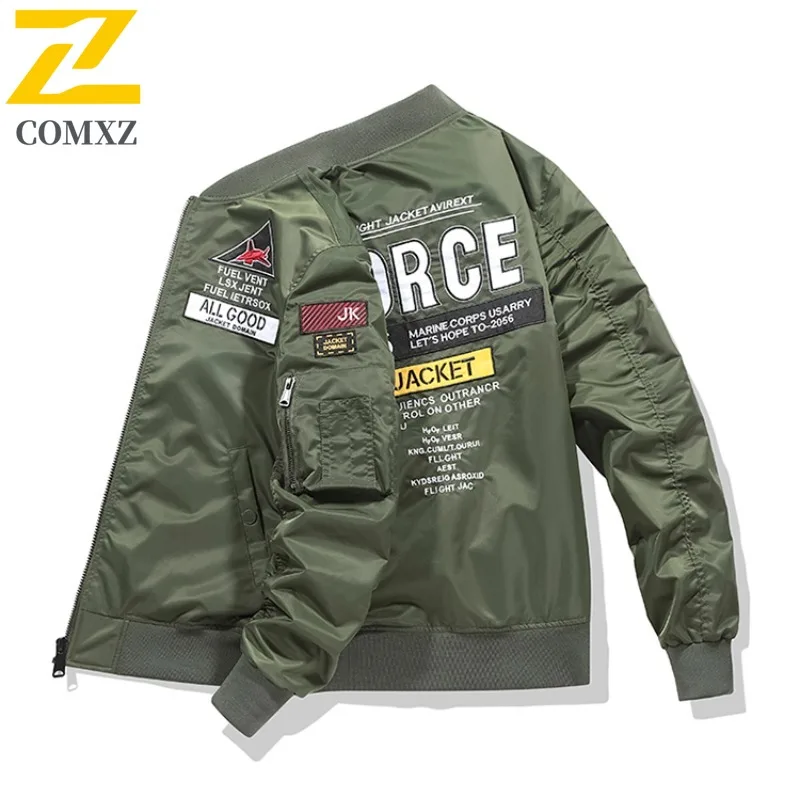 COMXZ Mannen Tactische Outdoor Utility Jas MA-1 Bomber Militaire Vlucht Waterdicht Winddicht Baseball Mouw Lente Herfst Jas
