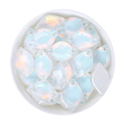 High Quality Lemon Shaped Glass Sew on Rhinestone Colorful Sewn Stones Crystals Rhinestones DIY Sewing Accessories for Clothing