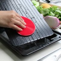 Aluminum Fast Defrosting Tray Rectangular Black Thawing Plate With Water Storage Box Meat Thaw Frozen Board Restaurants