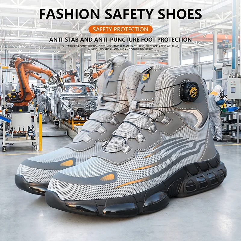 2026 Beliebte Sicherheitsschuhe mit Kunststoff-Zehenkappe und Kevlar-Zwischensohle, Arbeitsschuhe, Bergbaustiefel, Stoß- und Durchstichfest – Detail 11
