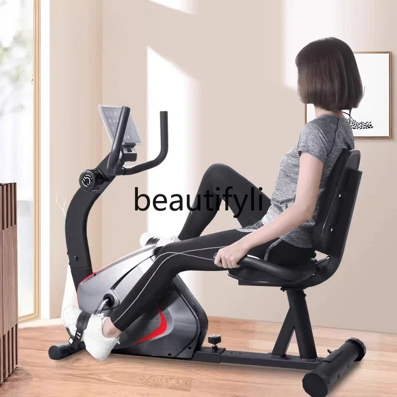 Horizontal Exercise Bike for Home Use, Magnetic Control Bike, Exercise Equipment Pedal Home Gym Bike