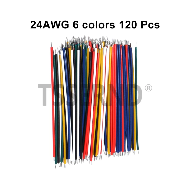 24 AWG Tinned Copper Electronic Jumper Wire For PCB And Breadboard Cable 80mm 6 Colors