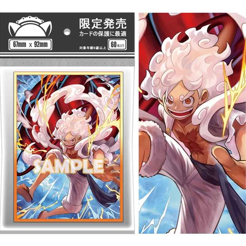 

60Pcs/set One Piece Sun God Nika Luffy Flash Card Sleeve PTCG Anime Game Collection Card Protective Cover Gift Toy 67*92mm
