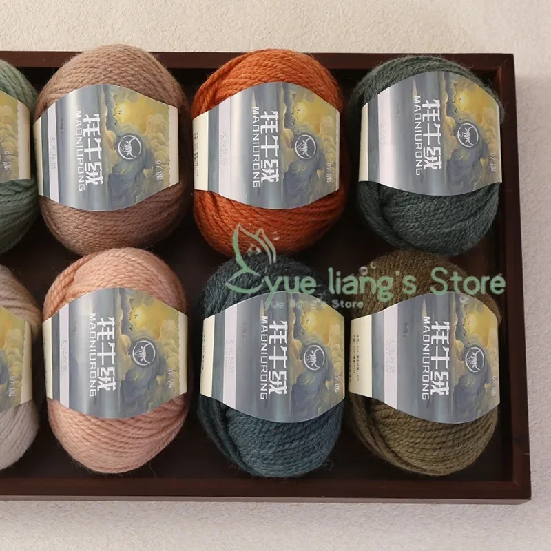 50g/roll Yak kasmir wol benang katun rajut lengan kasmir katun dicampur benang Crochet rajut Sweater syal benang Chunky