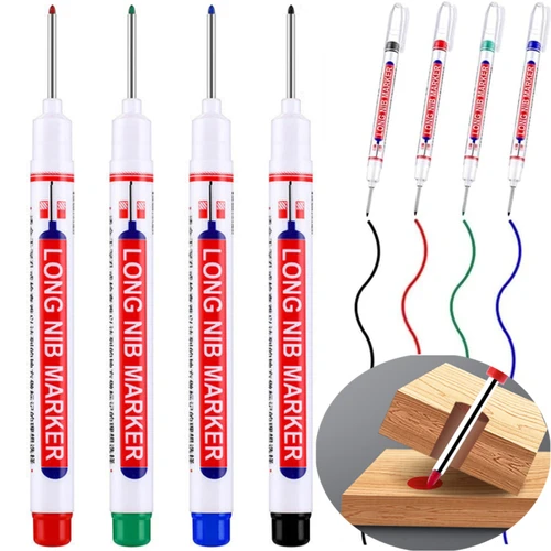 Nuevo Marcadores de cabeza de punta larga con agujero profundo de 20mm para bolígrafo perforador de Metal, herramienta multiusos impermeable para decoración de carpintería y baño