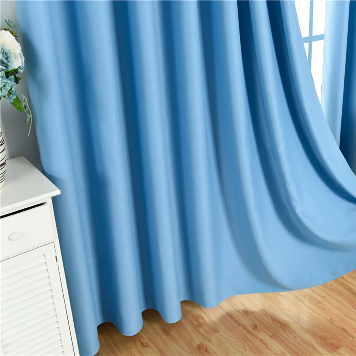 Energy Saving Blackout Curtains Pair Window Curtain Size 100x250 Insulated Polyester Fabric Room Darkening Drapes