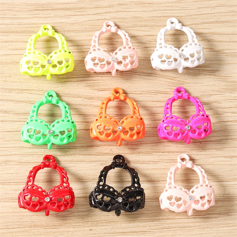 5 Stück 18x21mm Niedliche Bunte Metall-Bikini-Badeanzug-Anhänger für Halsketten, Ohrringe, Armbänder, DIY-Bastelarbeiten, Schmuckherstellung, Geschenk – Detail 2