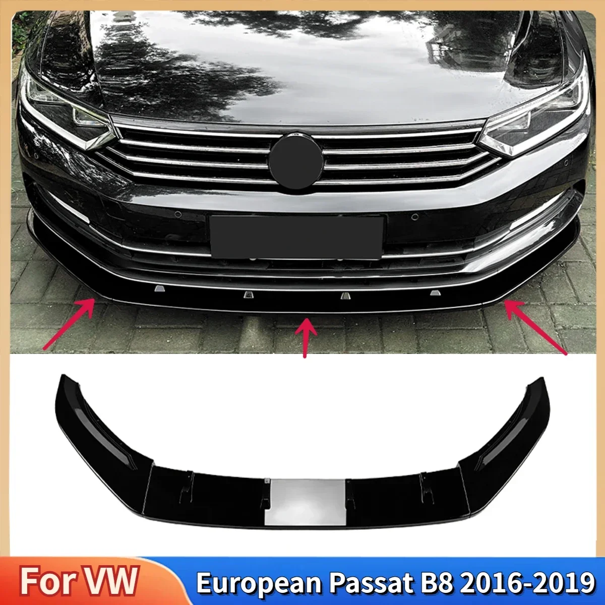 

Для European Passat B8 Pre Standard Edition 2016-2019 передний бампер, разделитель губ, диффузор, обвес, спойлер, бампер, автозапчасти, тюнинг