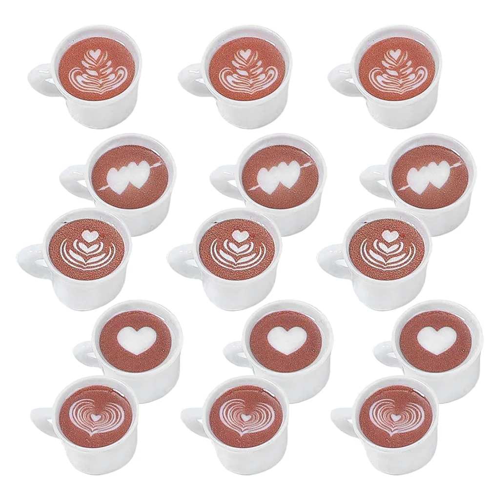 

20 Pcs Mini Coffee Cup Resin Dollhouse Accessories Tiny Mug Charms for Craft Keychains Earrings Safe Miniature Toy