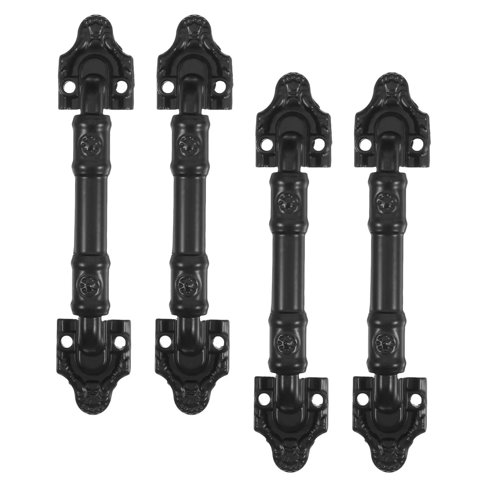 

4Pcs Barn Door Pull Plate Handles Metal Sliding Interior Black European Rustic Gate Cupboard Cabinet Fence Hardware