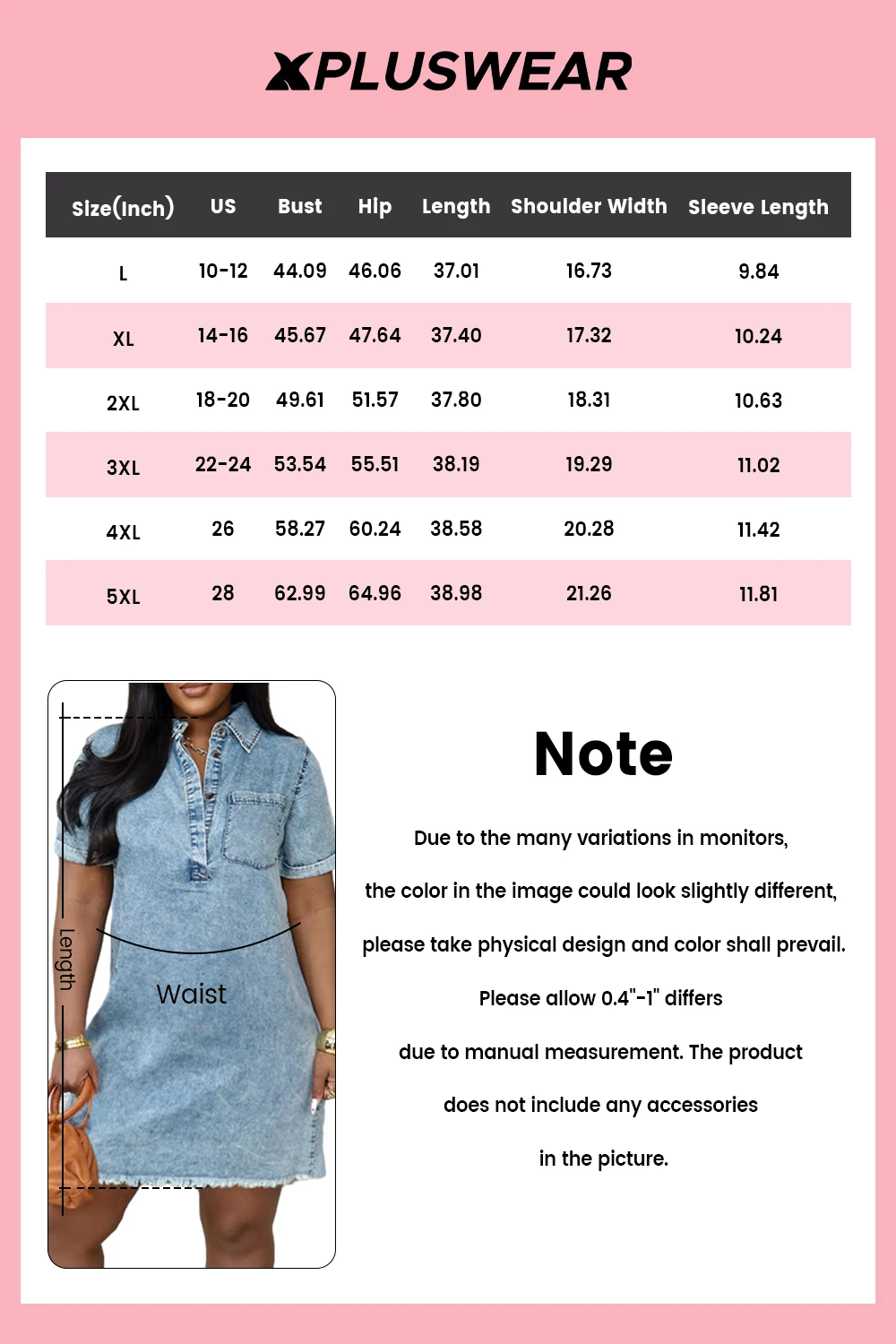 بالإضافة إلى حجم اليومية الضوء الأزرق عارضة ترتيب الأسرة طوق قصيرة الأكمام التشذيب فساتين الدنيم البسيطة #5