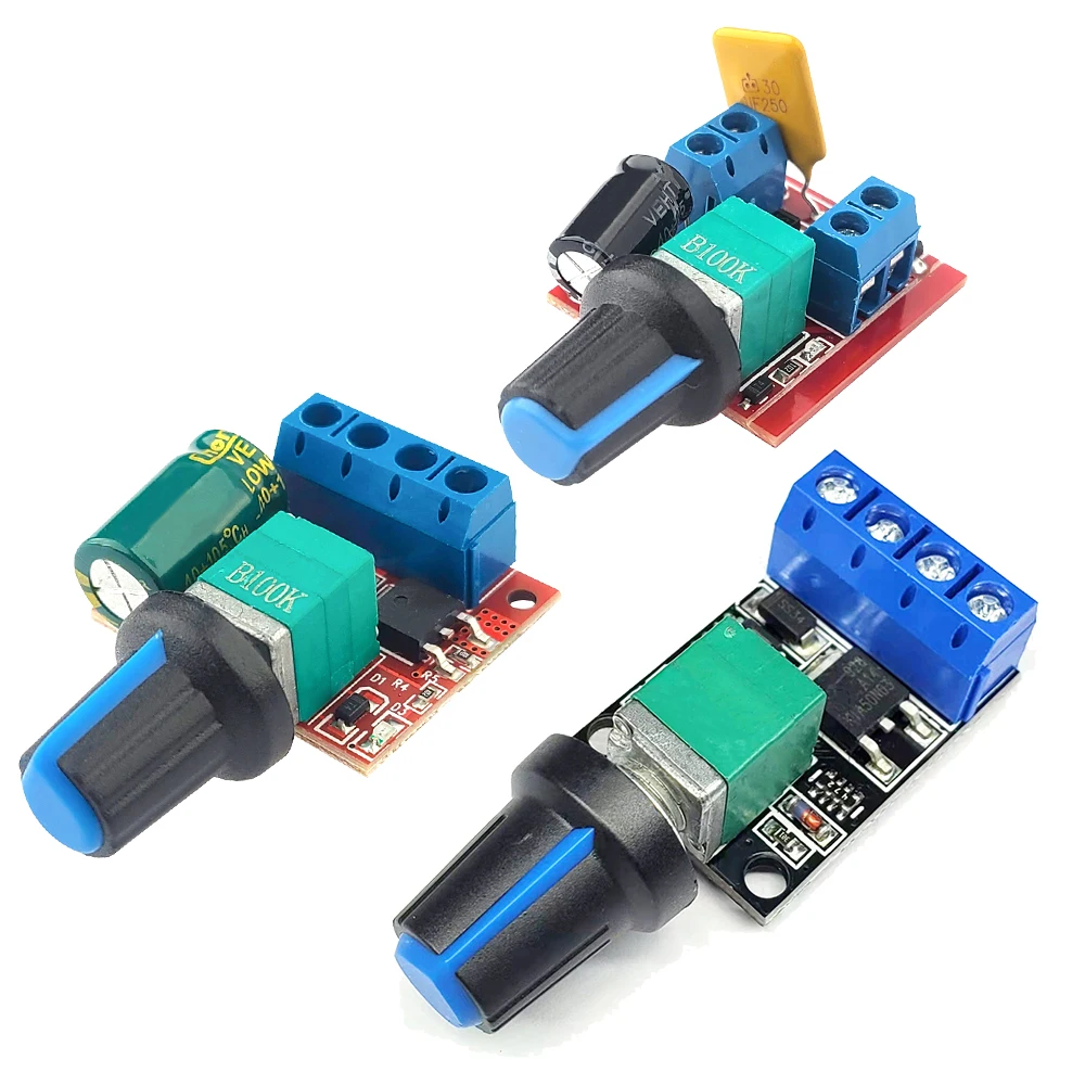 Mini PWM DC Motor Speed Controller LED Dimmer 90W Output Power  5A 10A Adjustable Switching Speed Control Module